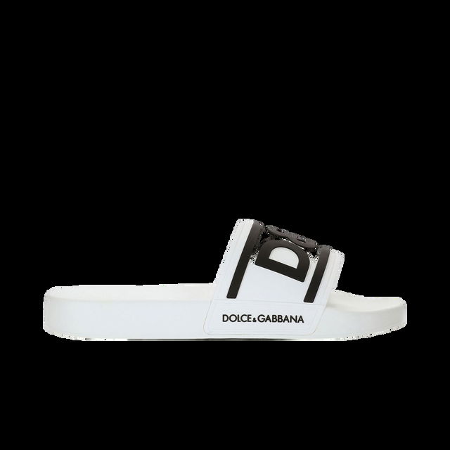 Beachwear Sliders DG Logo White Black