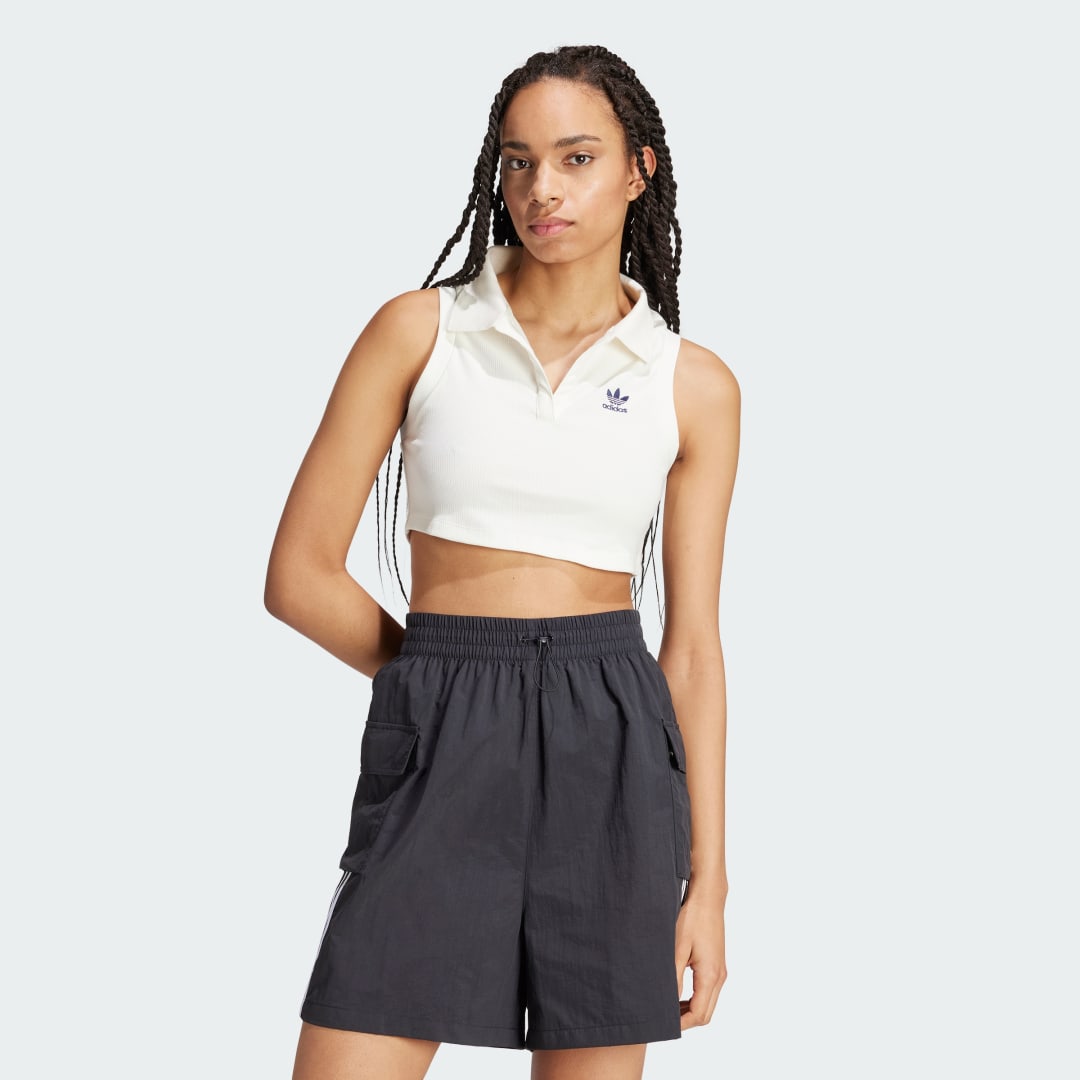 Съкратен топ adidas Originals Top Premium Originals Rib Бяло | IT9858, 0