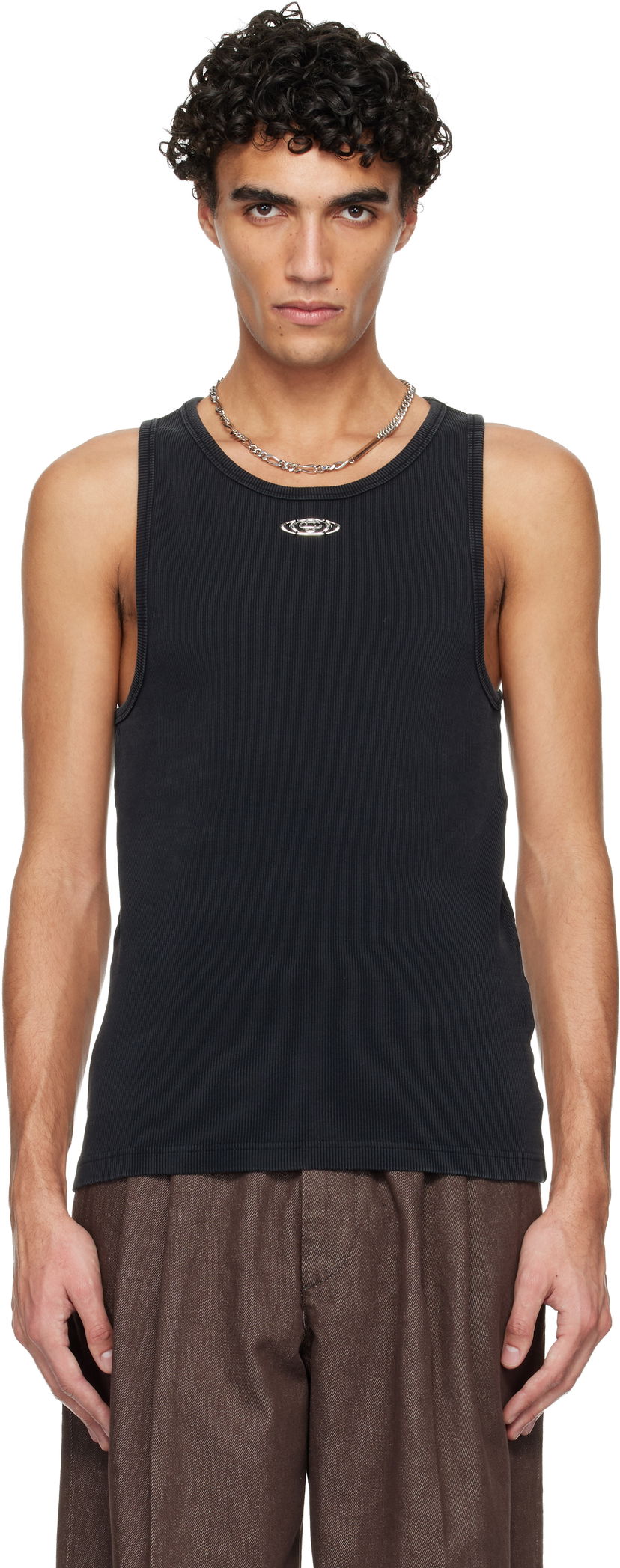 Потник Casablanca Faded Ribbed Tank Top Черно | M-SP26-JTS-057-01