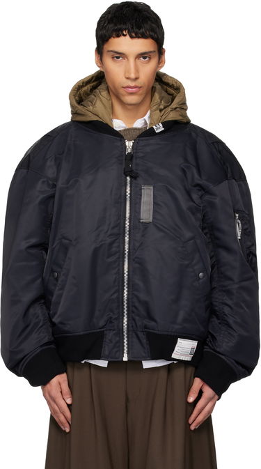 Яке бомбър Maison MIHARA YASUHIRO Maison MIHARA YASUHIRO Extended Placket Hood Flight Jacket Черно | A15BL062, 0