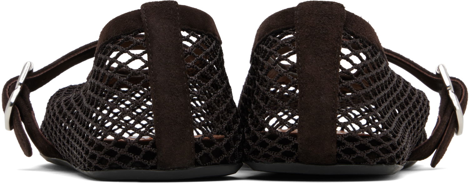 Кецове и обувки Alaïa ALAÏA Fishnet Ballerina Flats Кафяво | AA3A029TK061, 1