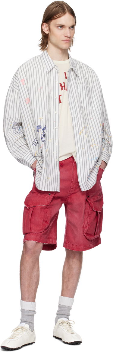 Риза R13 R13 Drop Neck Striped Shirt Бяло | R13MR004-R486B, 3