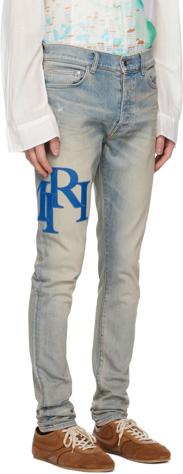 Дънки AMIRI Skinny Jeans With Staggered Logo Черно | AMDNSY1114, 4