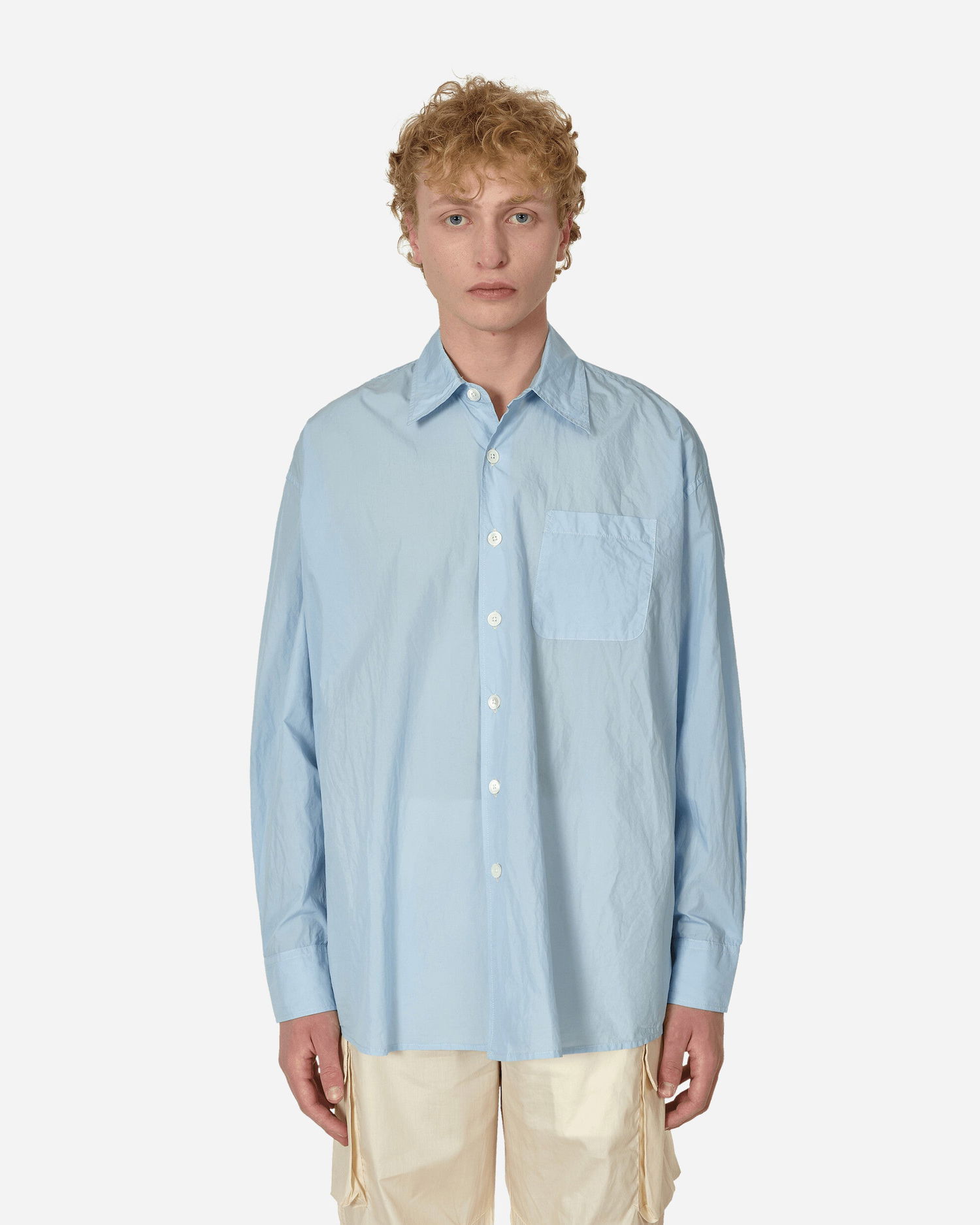 Риза OUR LEGACY Skyway Parachute Poplin Borrowed Shirt Синьо | M2232BSK 001, 1