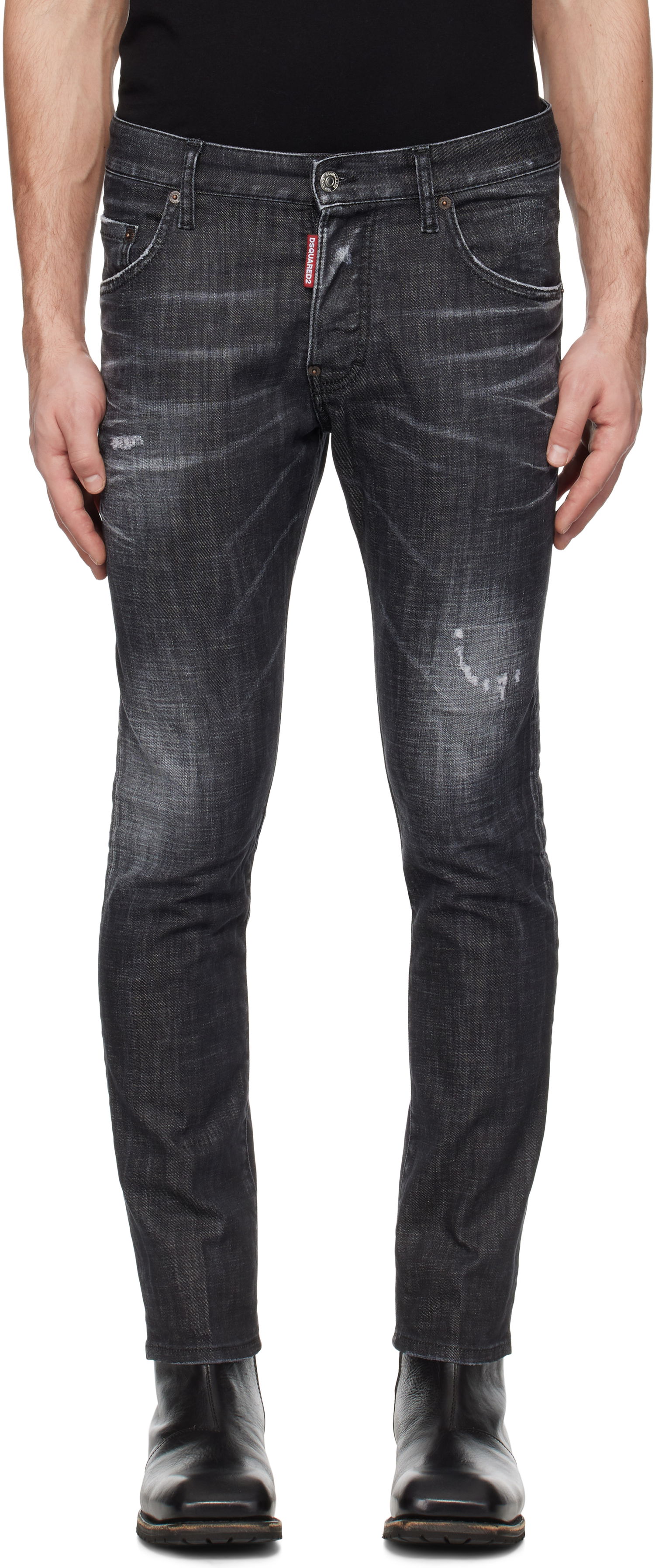 Дънки DSQUARED2 Dsquared2 Easy Wash Skater Jeans Черно | S74LB1617_S30357, 0
