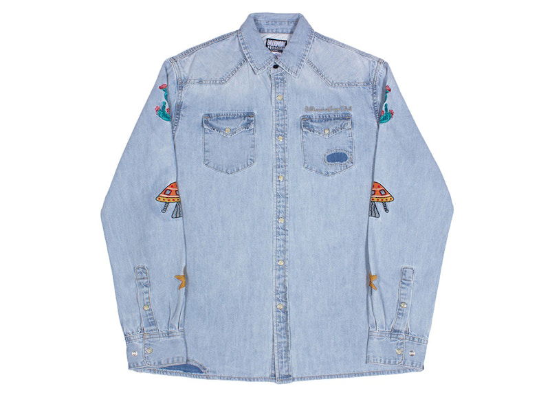 Риза BILLIONAIRE BOYS CLUB Billionaire Boys Club Hillside Embroidered Long Sleeve Denim Shirt Синьо | 8111600INF, 0