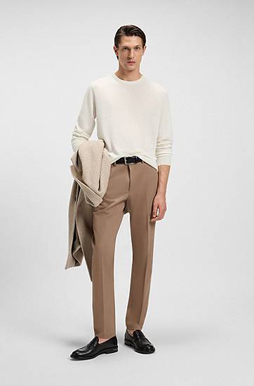 Пуловер BOSS Regular-fit cashmere sweater Бяло | 50500698, 1