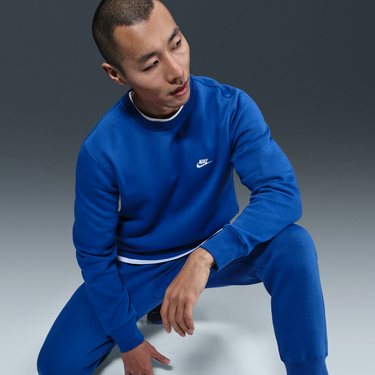 Суитчър Nike Nike Club Fleece Crewneck Sweatshirt Синьо | FN3886-480, 4