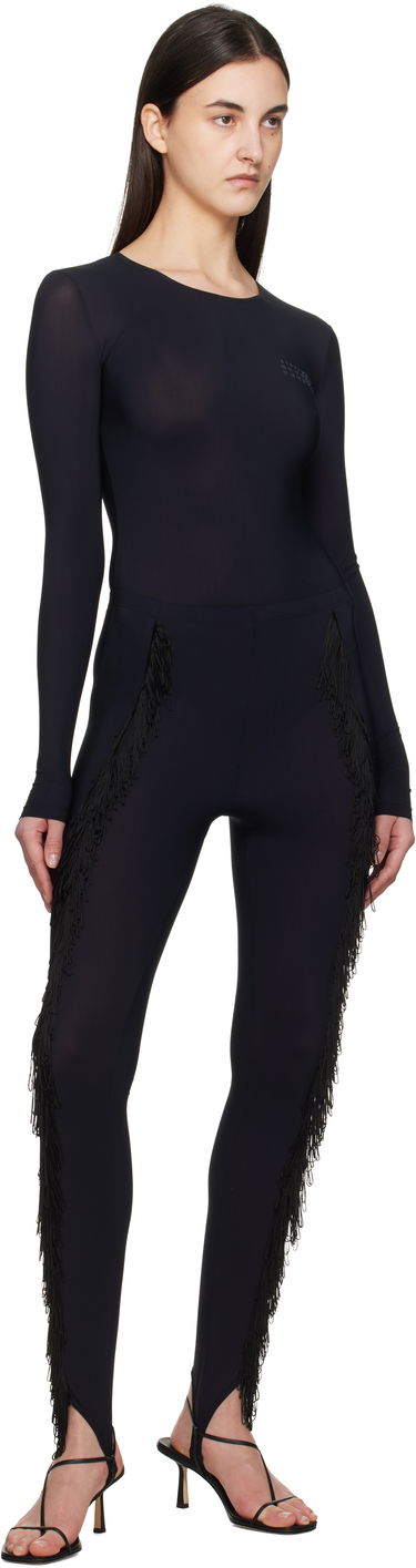 Клинове Maison Margiela MM6 Maison Margiela Fringe Stirrup Leggings Черно | S52KA0525 S20518, 3