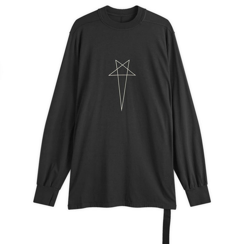 Тениска Rick Owens Pentagram Jumbo Long Sleeve T-Shirt Черно | DU02D2261-RNEP3-0908