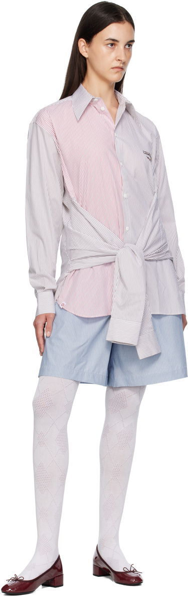 Риза Charles Jeffrey Loverboy Charles Jeffrey LOVERBOY Long Sleeve Striped Split-Panel Tie-Front Button-Up Shirt Многоцветен | 52070402, 3