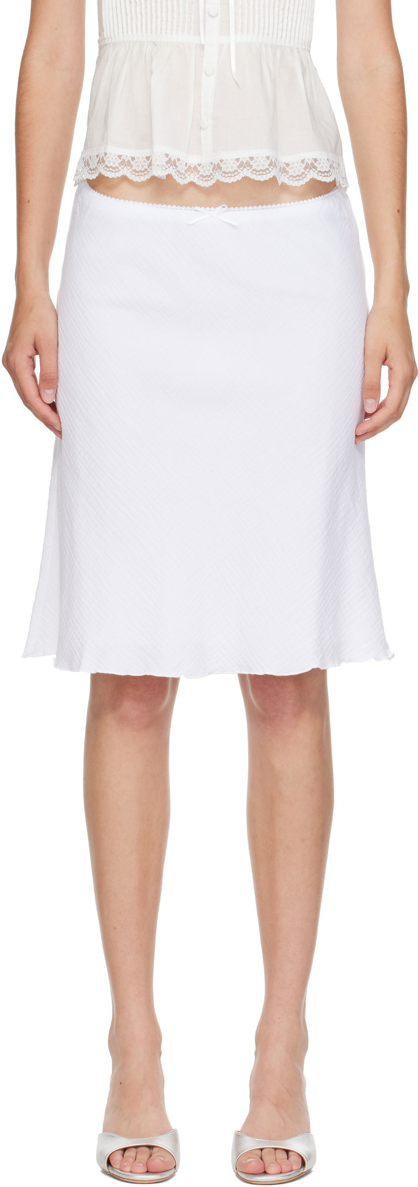 Пола GUIZIO Guizio Paloma Midi Skirt Бяло | P25338W157