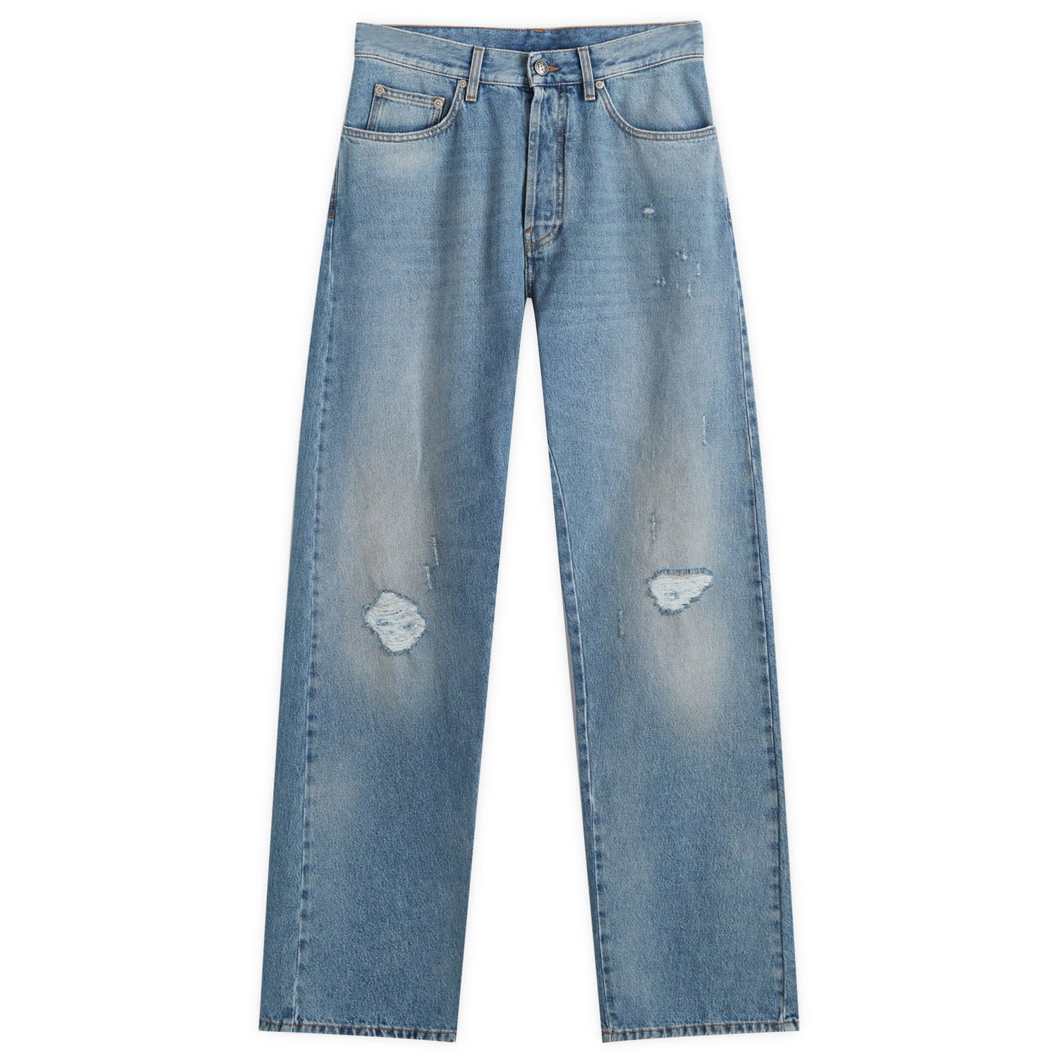 Дънки Palm Angels Monogram Loose Fit Jeans Синьо | PMYA044F24DEN0010503, 0