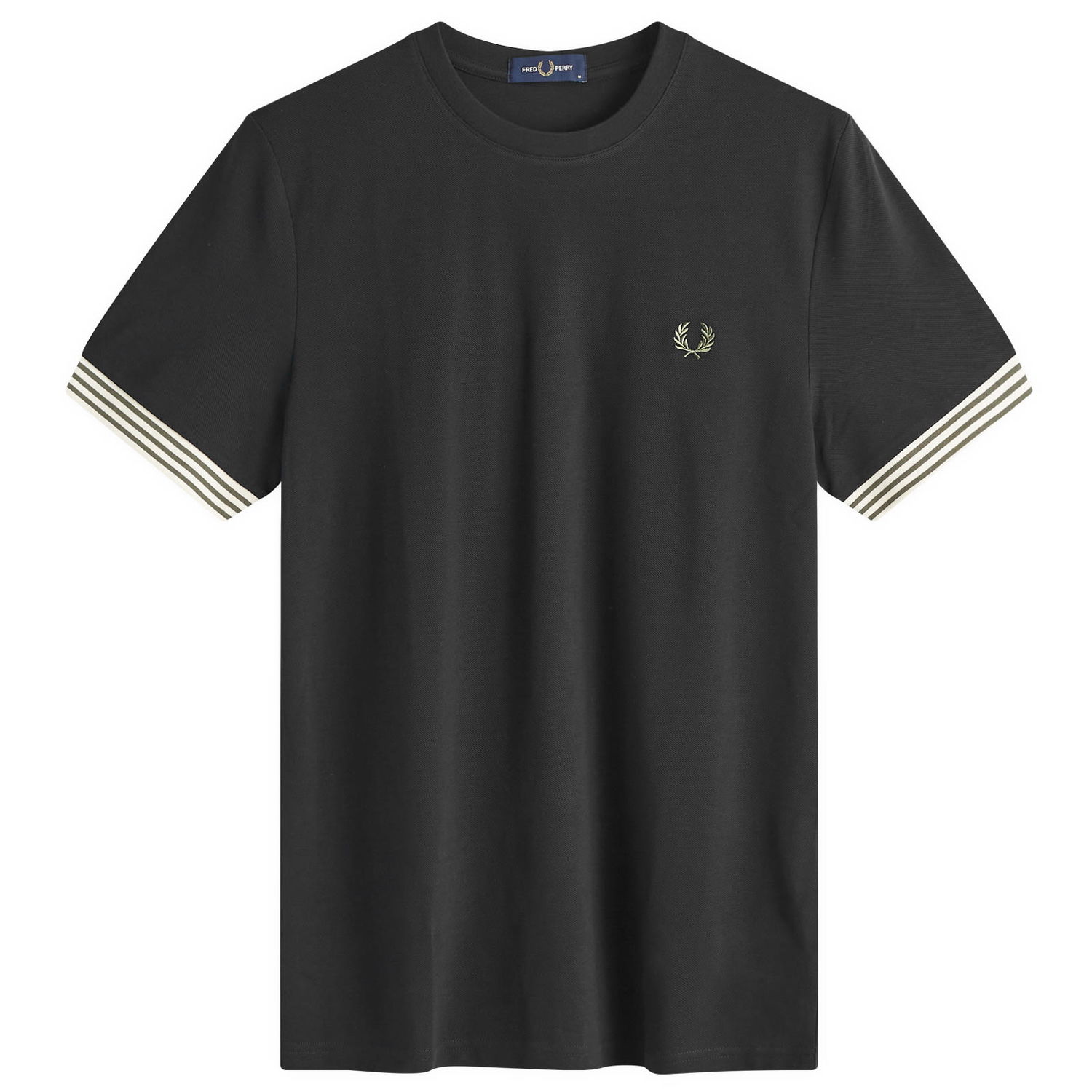 Тениска Fred Perry Striped Cuff T-Shirt Черно | M7707-198, 0