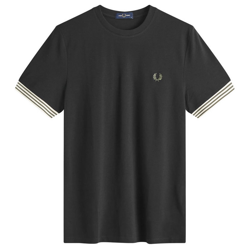 Тениска Fred Perry Striped Cuff T-Shirt Черно | M7707-198