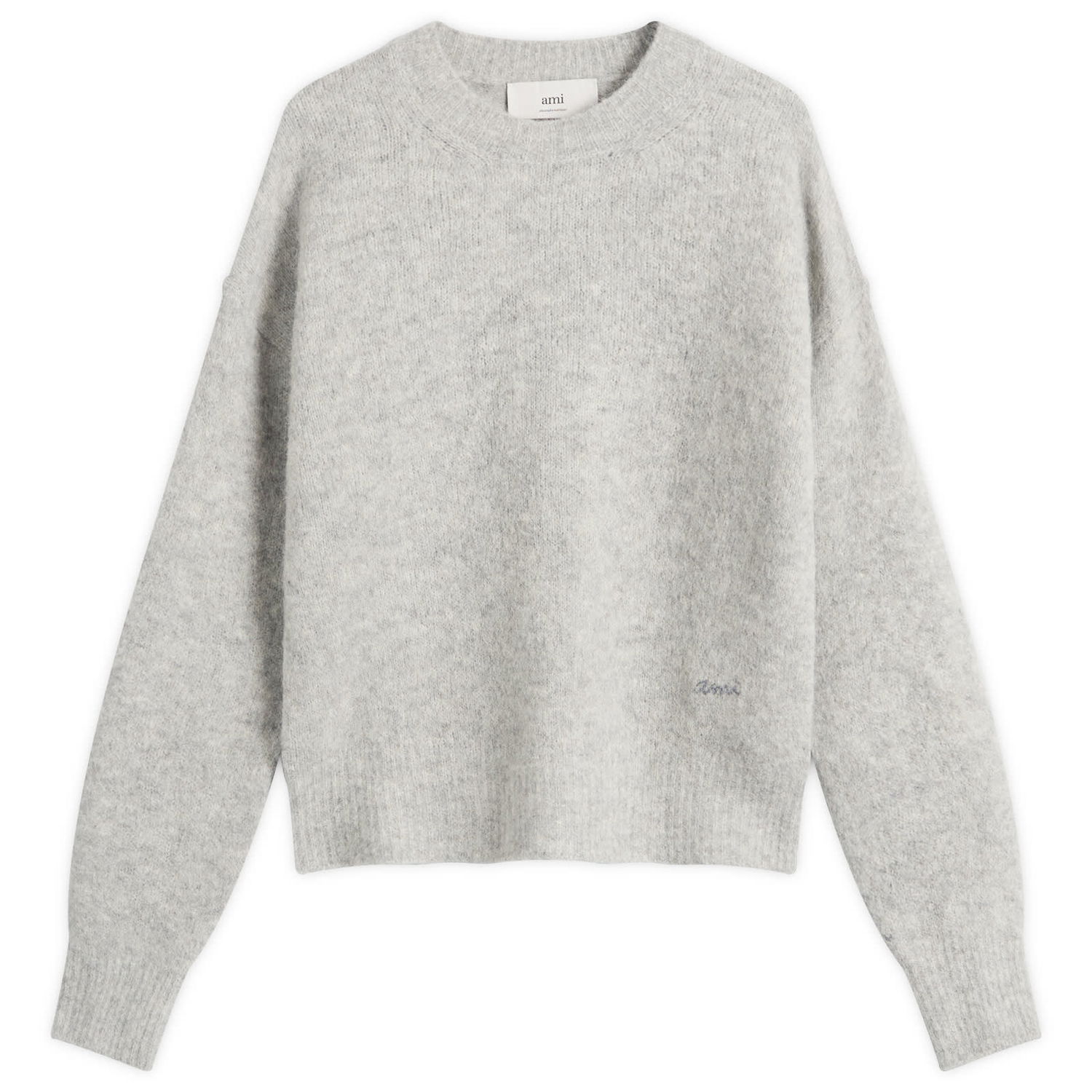 Пуловер AMI Men's Wool And Alpaca Knit Crew Neck Jumper, Size Large Сиво | H25HKS824-KN0021-050H25, 1