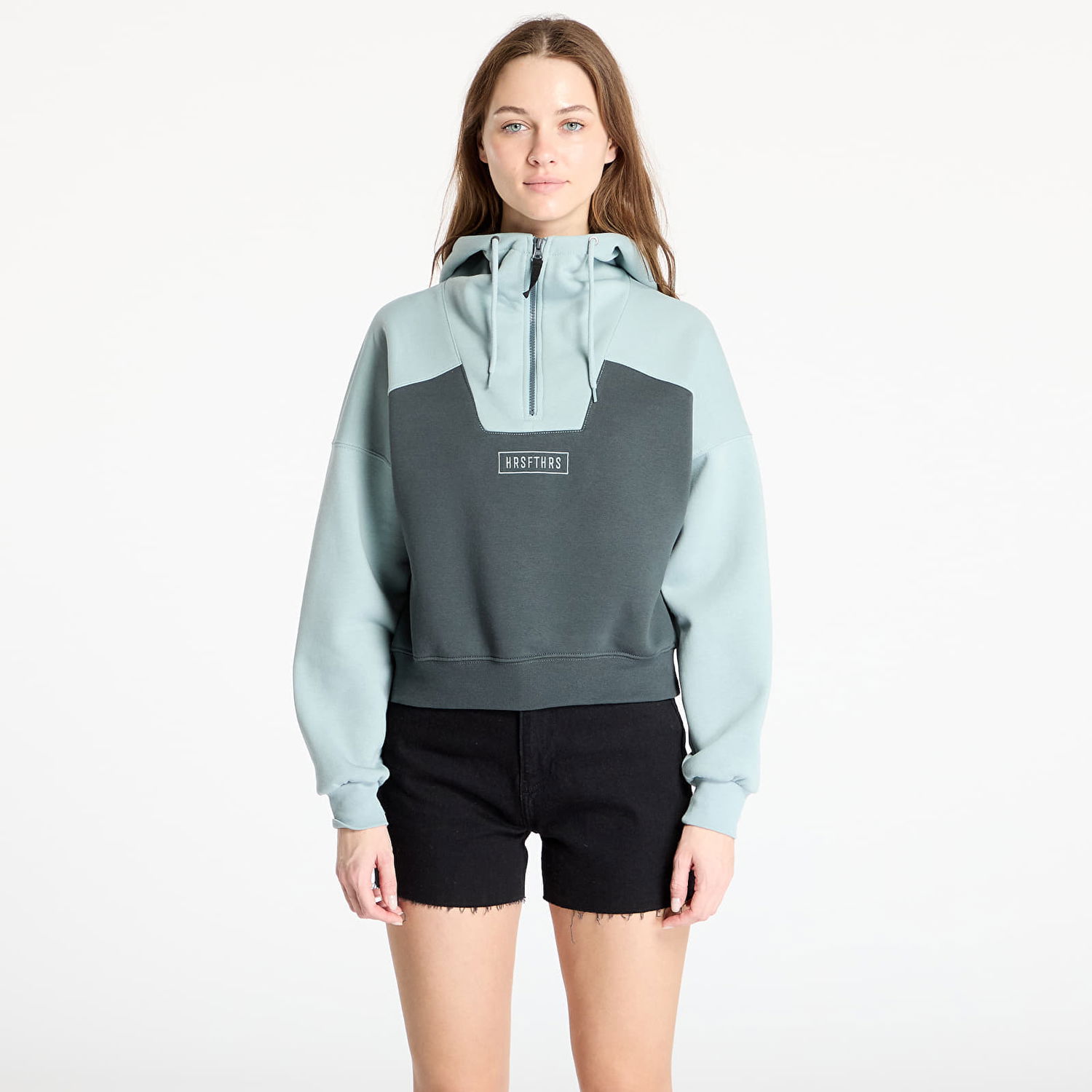 Суитчър Horsefeathers Horsefeathers Willow Cropped Hoodie Тюркоазено | SW929B, 0