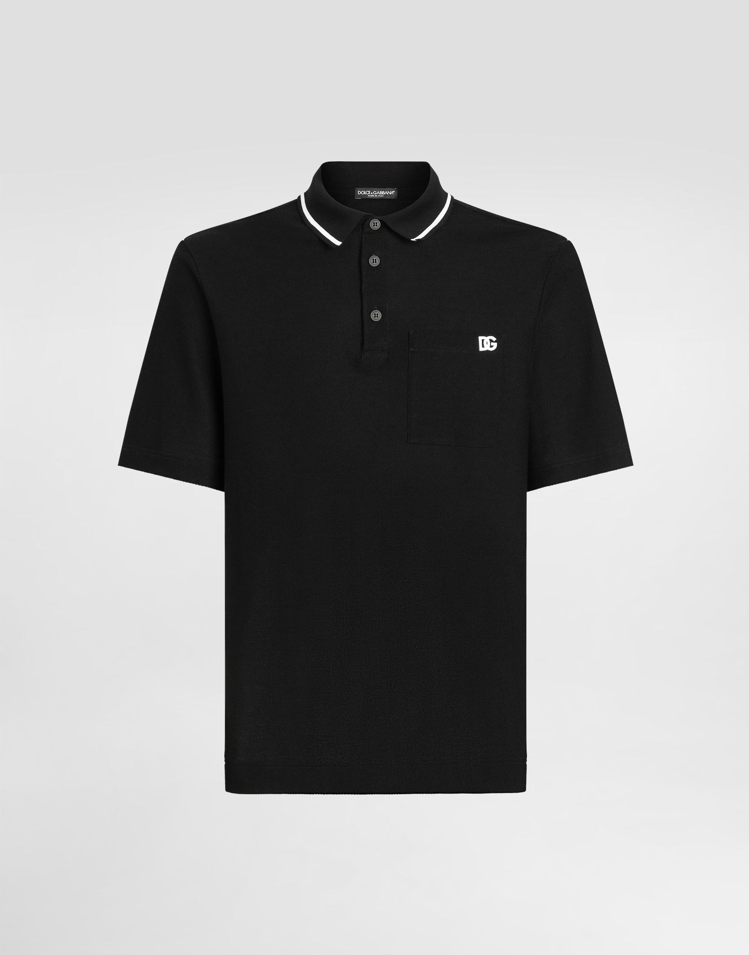 Поло тениска Dolce & Gabbana Dolce & Gabbana Cotton Piqué Polo Shirt with Pocket Черно | G8SN2ZHU7UTN0000, 0