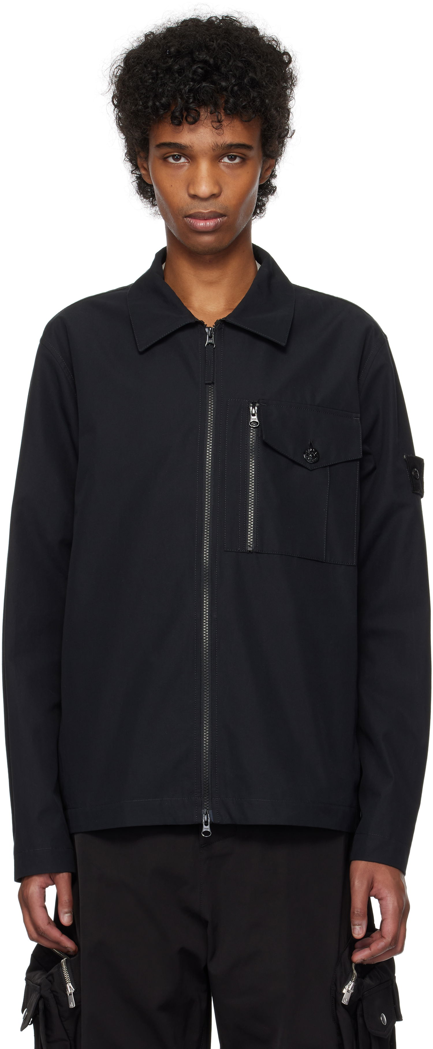 Риза Stone Island Stone Island Weatherproof Cotton Canvas Overshirt Черно | K1S15 1200007 S00F1, 0
