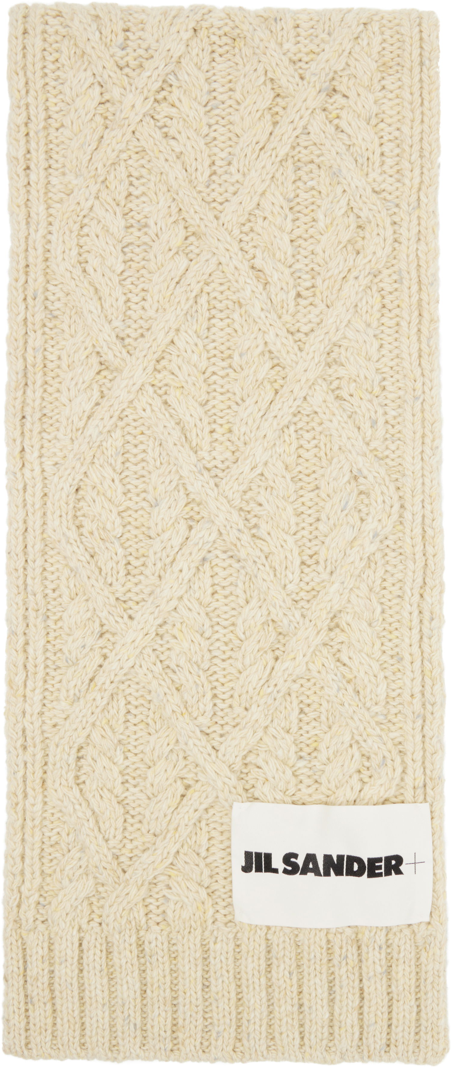 Шал Jil Sander Chunky Donegal Wool Cable Scarf Бежово | J40TE0007_J14522, 0