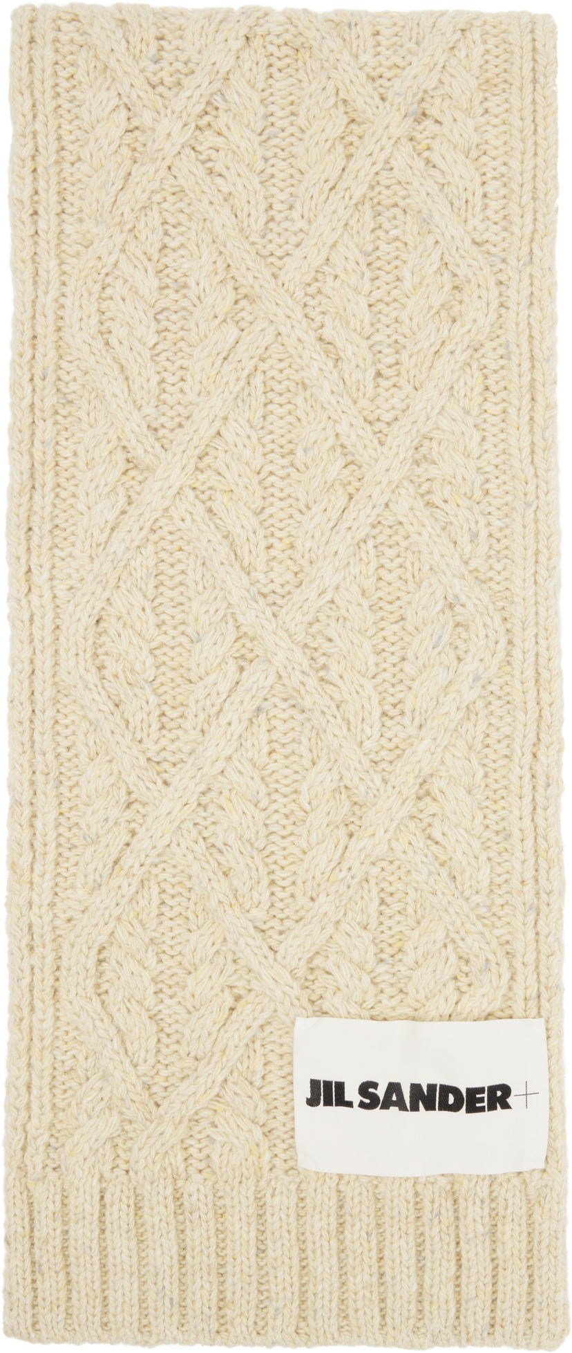 Шал Jil Sander Chunky Donegal Wool Cable Scarf Бежово | J40TE0007_J14522