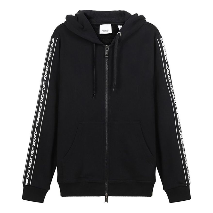 Суитчър Burberry Burberry FW20 Logo Cotton Hooded Zip-Up Sweatshirt Черно | 80295271, 0