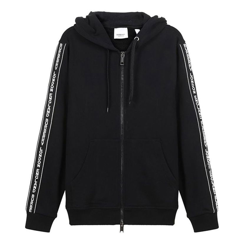 Суитчър Burberry Burberry FW20 Logo Cotton Hooded Zip-Up Sweatshirt Черно | 80295271