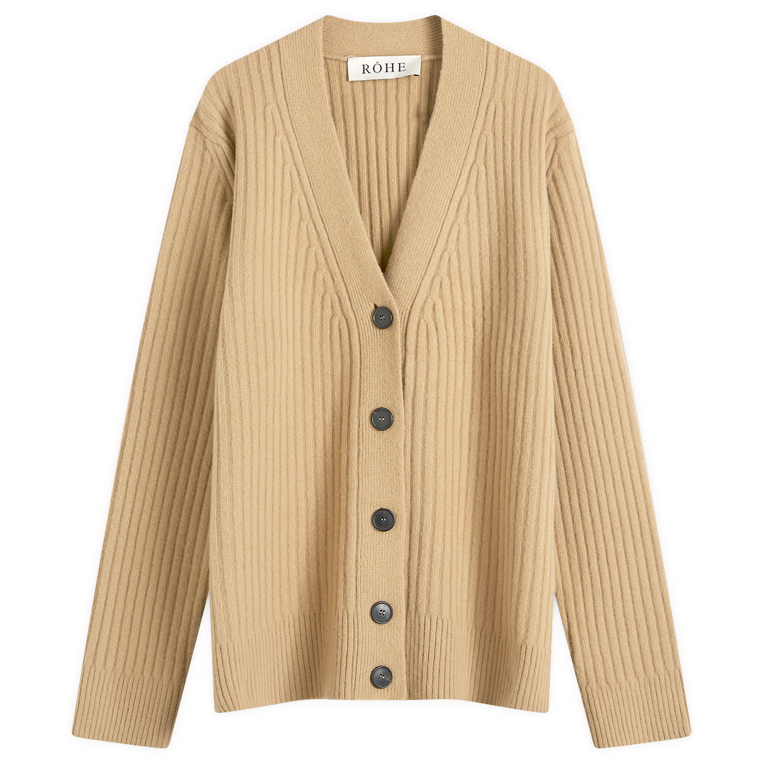 Пуловер Róhe Ribbed Boiled Wool Cardigan Бежово | 312-23-001-260, 0