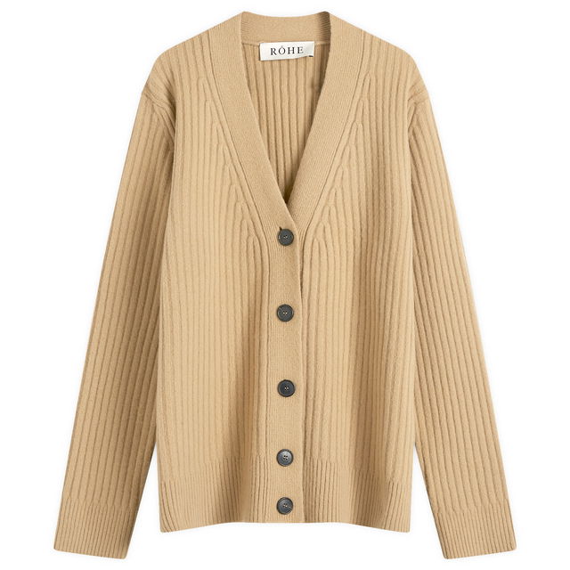 Ribbed Boiled Wool Cardigan