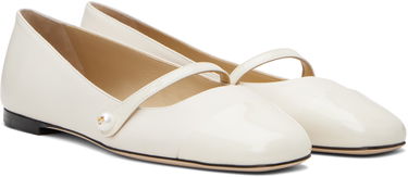 Кецове и обувки Jimmy Choo Jimmy Choo Elisa Ballerina Flats Бяло | ELISA FLAT, 3