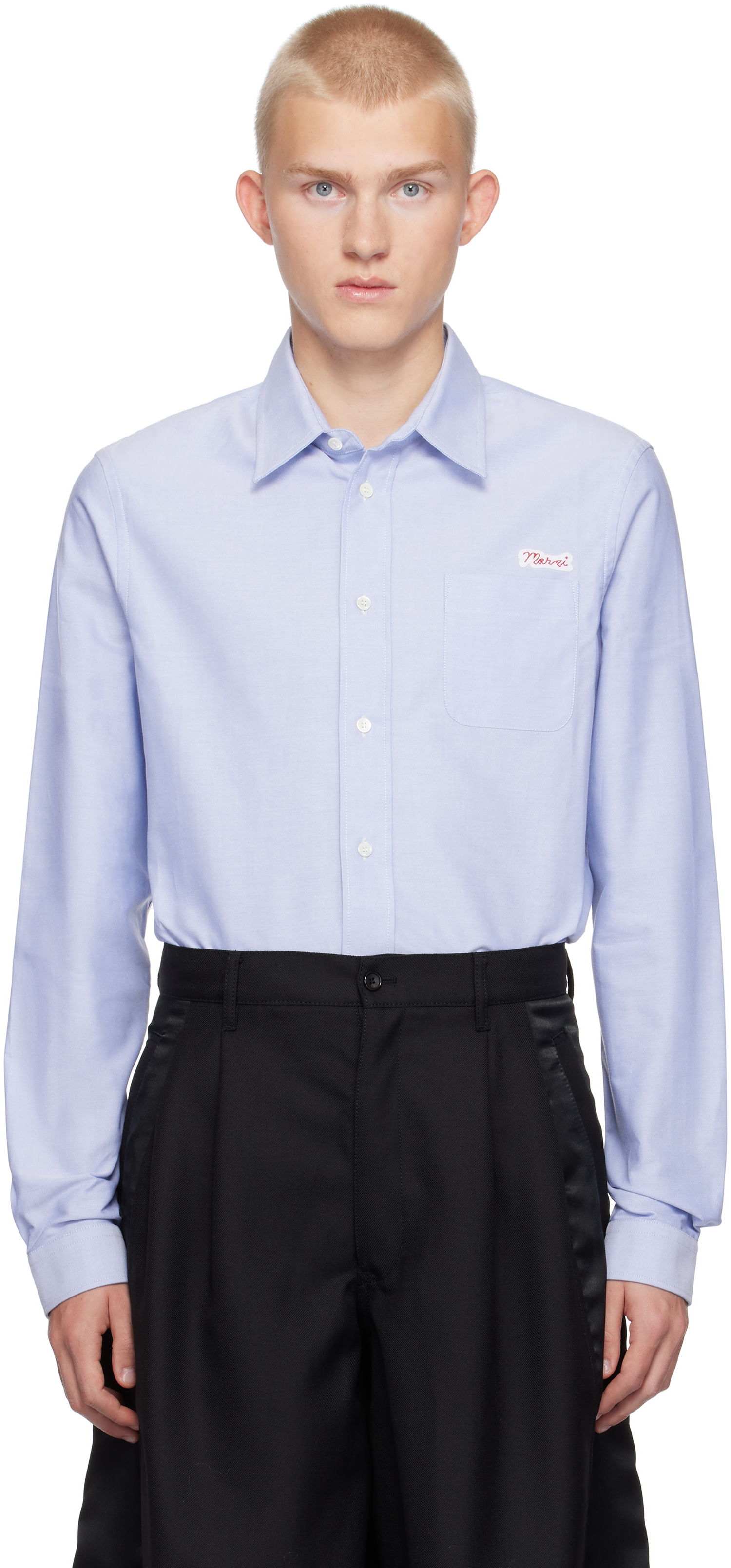Риза Marni Logo Patch Shirt Синьо | CUMU0105AX UTC307, 0