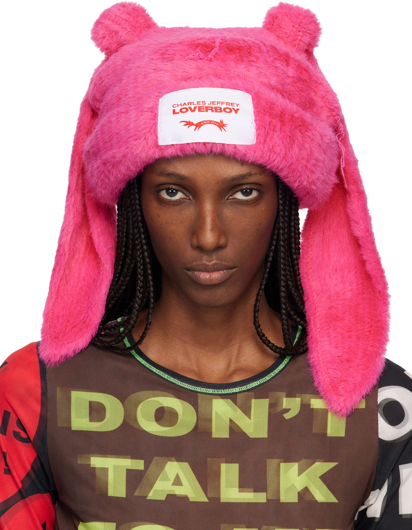 Шапка Charles Jeffrey Loverboy Charles Jeffrey LOVERBOY Fluffy Chunky Rabbit Beanie Розово | 052130127