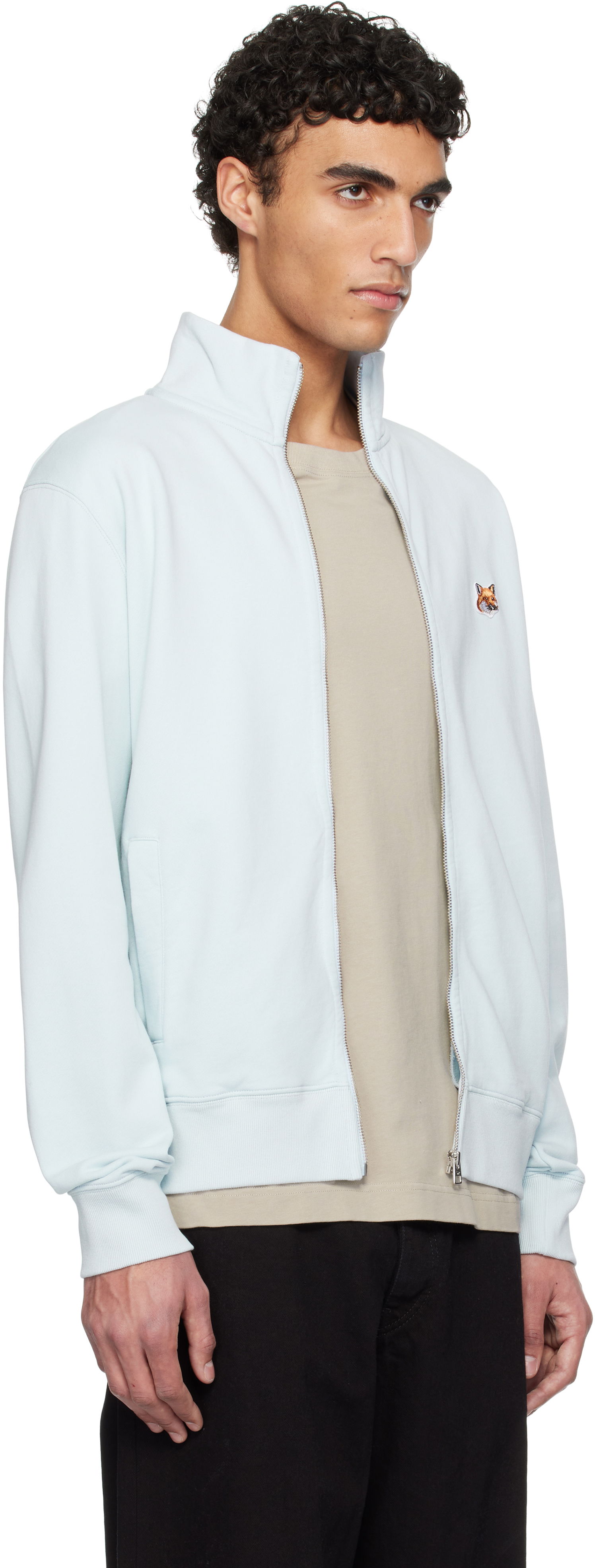 Суитчър MAISON KITSUNÉ Maison Kitsuné Fox Head Patch Full-Zip Sweatshirt Синьо | OM02134KM0001, 1