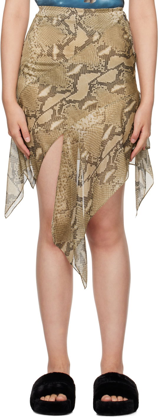 Пола Stella McCartney Stella McCartney Printed Midi Skirt Бежово | 6300643BS284