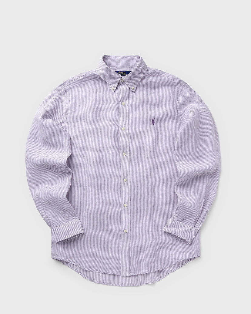 Риза Polo by Ralph Lauren Long Sleeve Striped Linen Button-Down Sport Shirt Лилаво | 710968973006