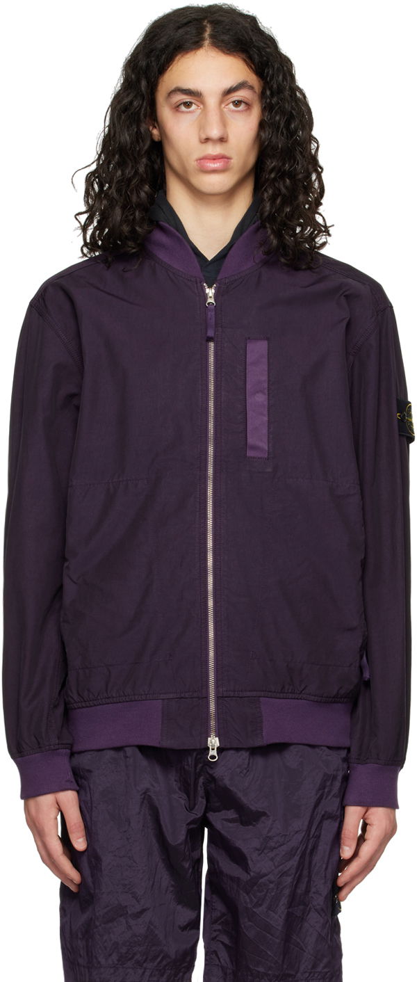Яке бомбър Stone Island Garment-Dyed Bomber Jacket Лилаво | 781542629, 0