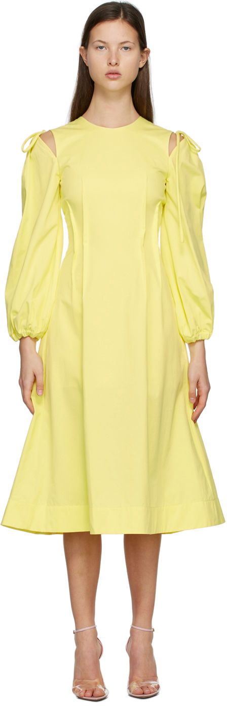 Pокля MSGM MSGM Cut-Out Midi Dress Жълто | 3041MDA25 217109