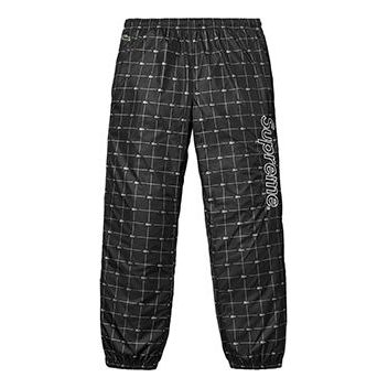 Спортни панталони Supreme Reflective Grid Nylon Track Pants by Supreme x Lacoste Черно | SUP-SS18-519