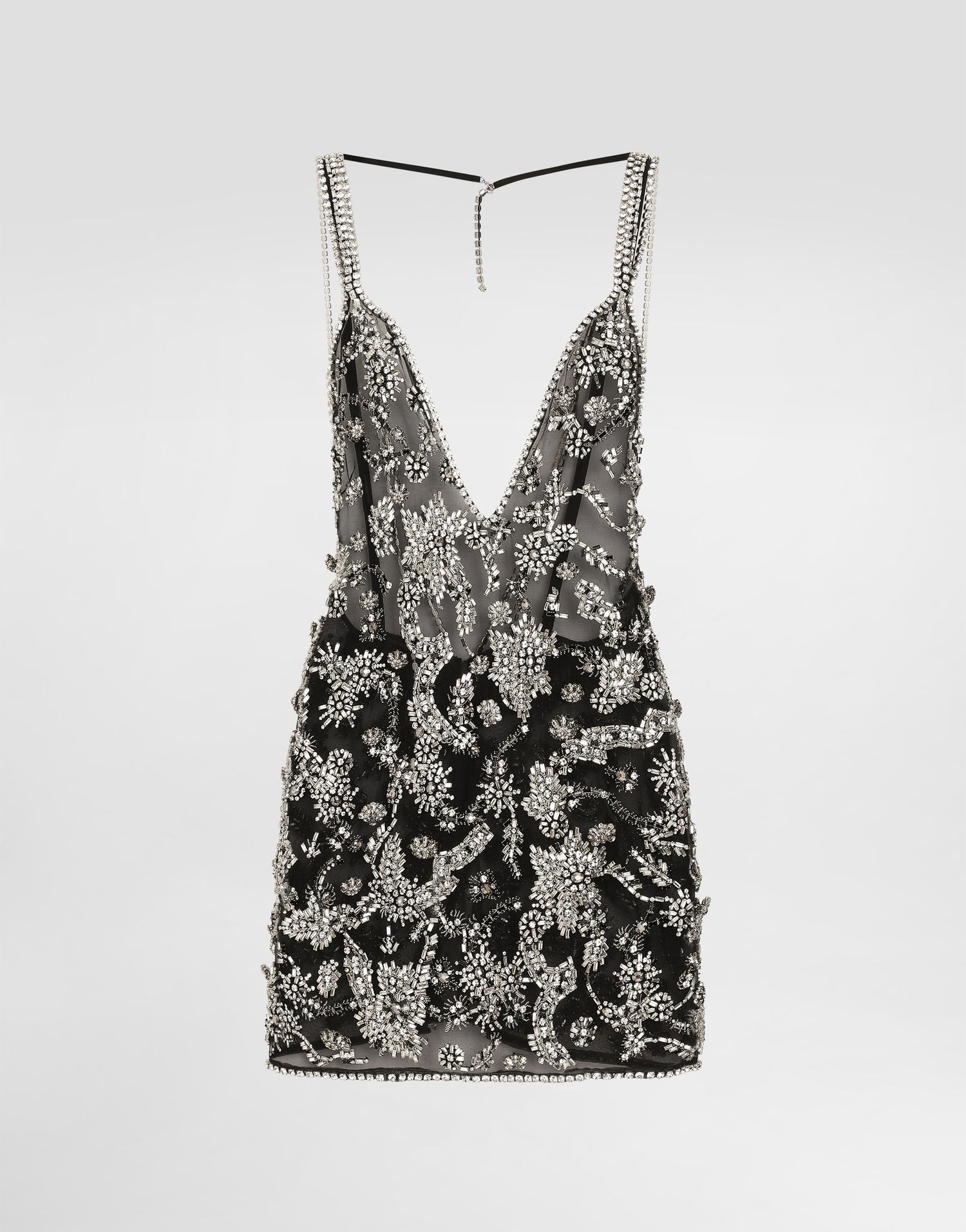 Pокля Dolce & Gabbana Dolce & Gabbana Embroidered Tulle Mini Dress Черно | F60EBZGDDF5S8400, 0