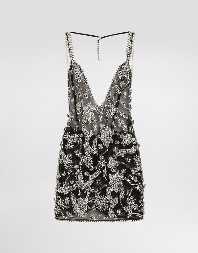 Dolce & Gabbana Embroidered Tulle Mini Dress