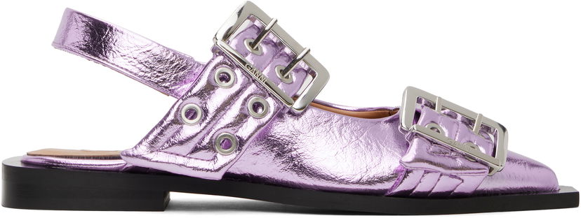Аксесоари GANNI GANNI Buckle Slingback Flats Лилаво | S2874
