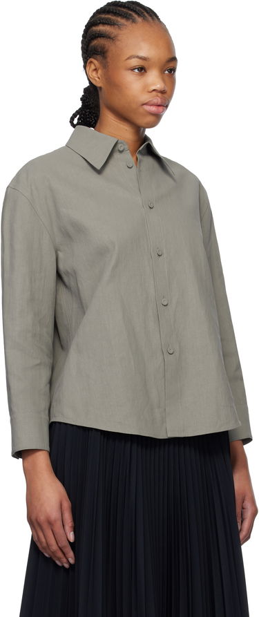 Риза Jil Sander Jil Sander Cropped Linen Shirt Зелено | J02DL0205_J60001, 1