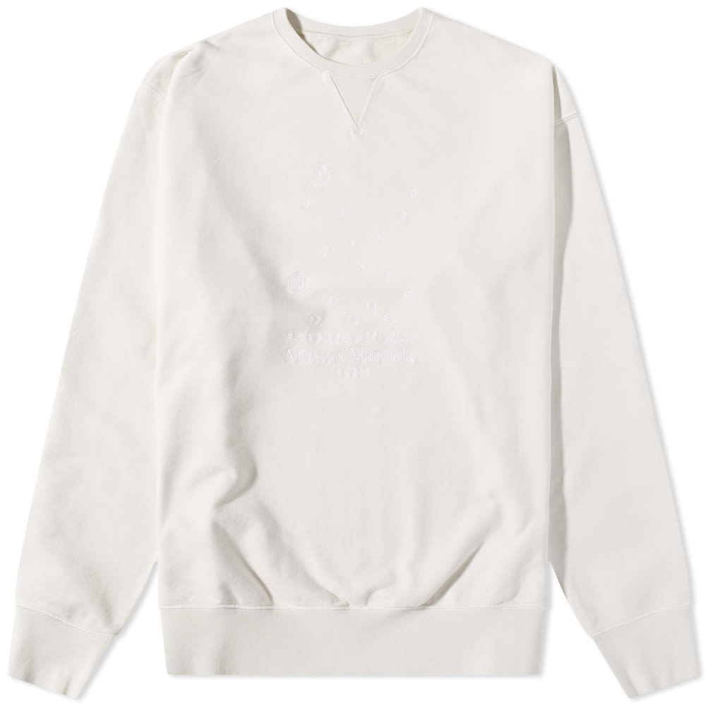 Суитчър Maison Margiela Embroidered Numbers Logo Crew Sweat Бяло | S50GU0208-S25520-729, 0
