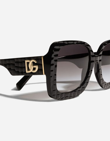 Слънчеви очила Dolce & Gabbana Oversized Square Crossed Textured Gradient Sunglasses Черно | VG4513VP88G9V000, 3
