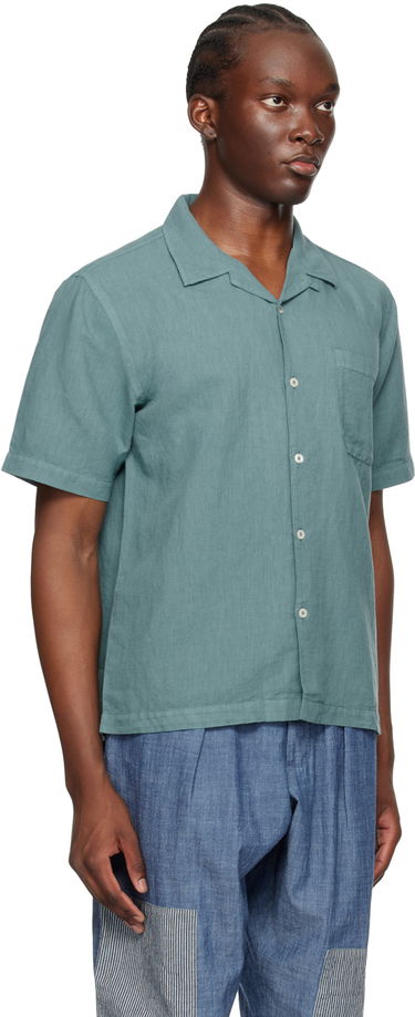 Риза Universal Works Universal Works Road Linen Shirt Зелено | P3067, 1