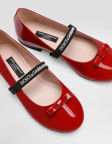 Аксесоари Dolce & Gabbana Dolce & Gabbana Patent Leather Ballet Flats with Elastic and Bow Червено | D11294A483187124, 3