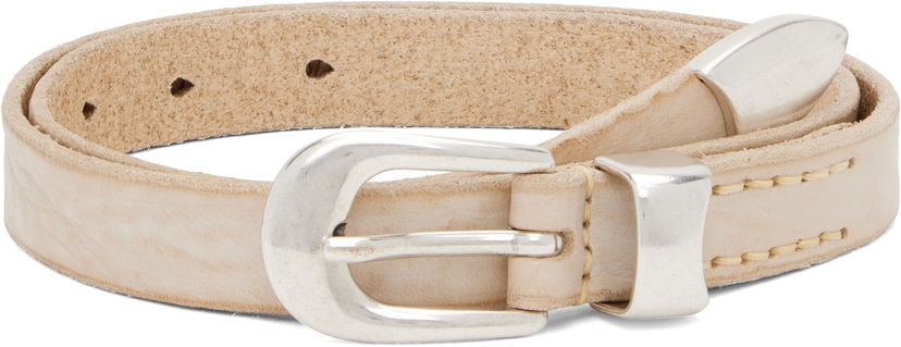 Колани OUR LEGACY Textured Leather Buckle Belt Бежово | A4258CCW