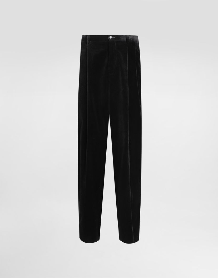 Панталони Dolce & Gabbana Dolce & Gabbana Smooth Velvet Trousers Черно | GP0N5TFUVG7N0000