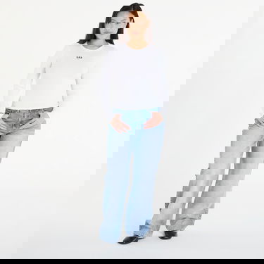 Тениска GAP Long Sleeve Ribbed Logo Top Бяло | 805668-00, 3