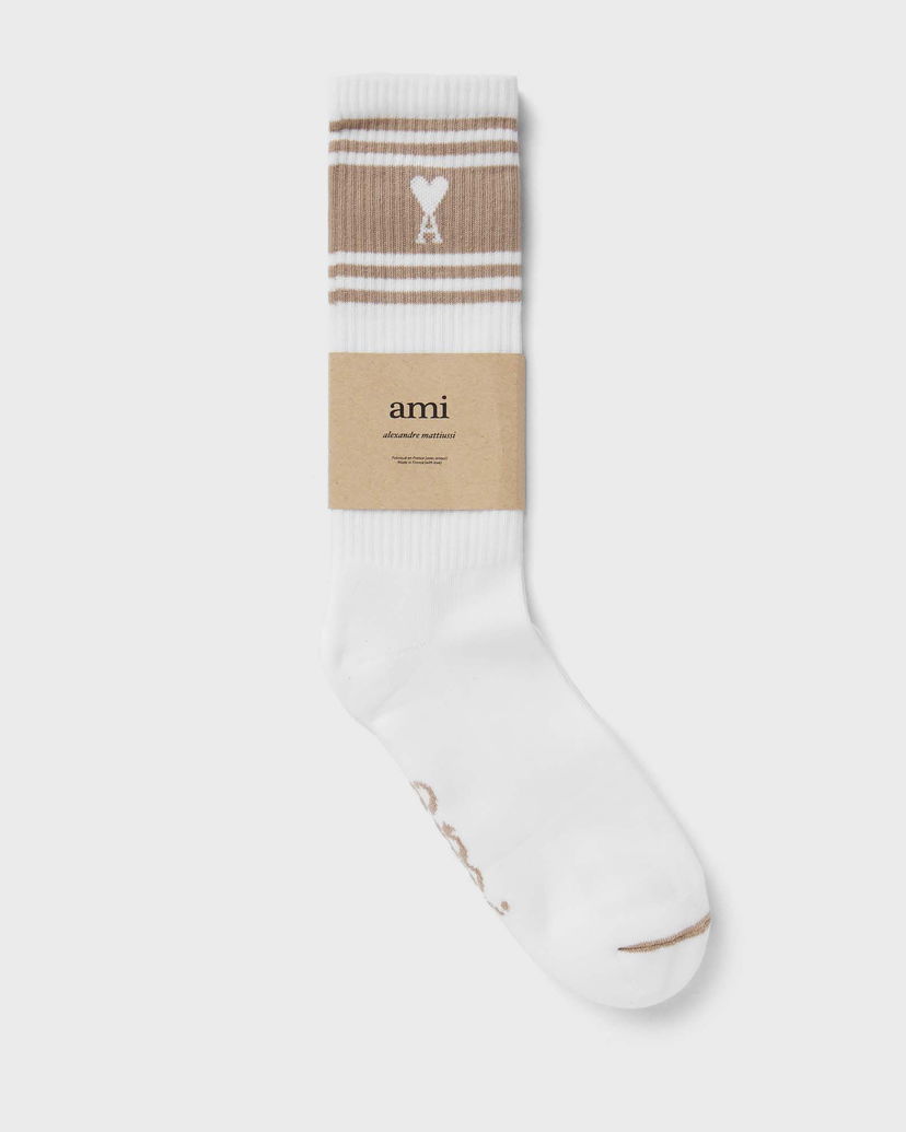 Чорапи AMI Striped Heart Socks Бяло | USC012.AW0015-255